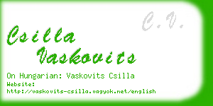 csilla vaskovits business card